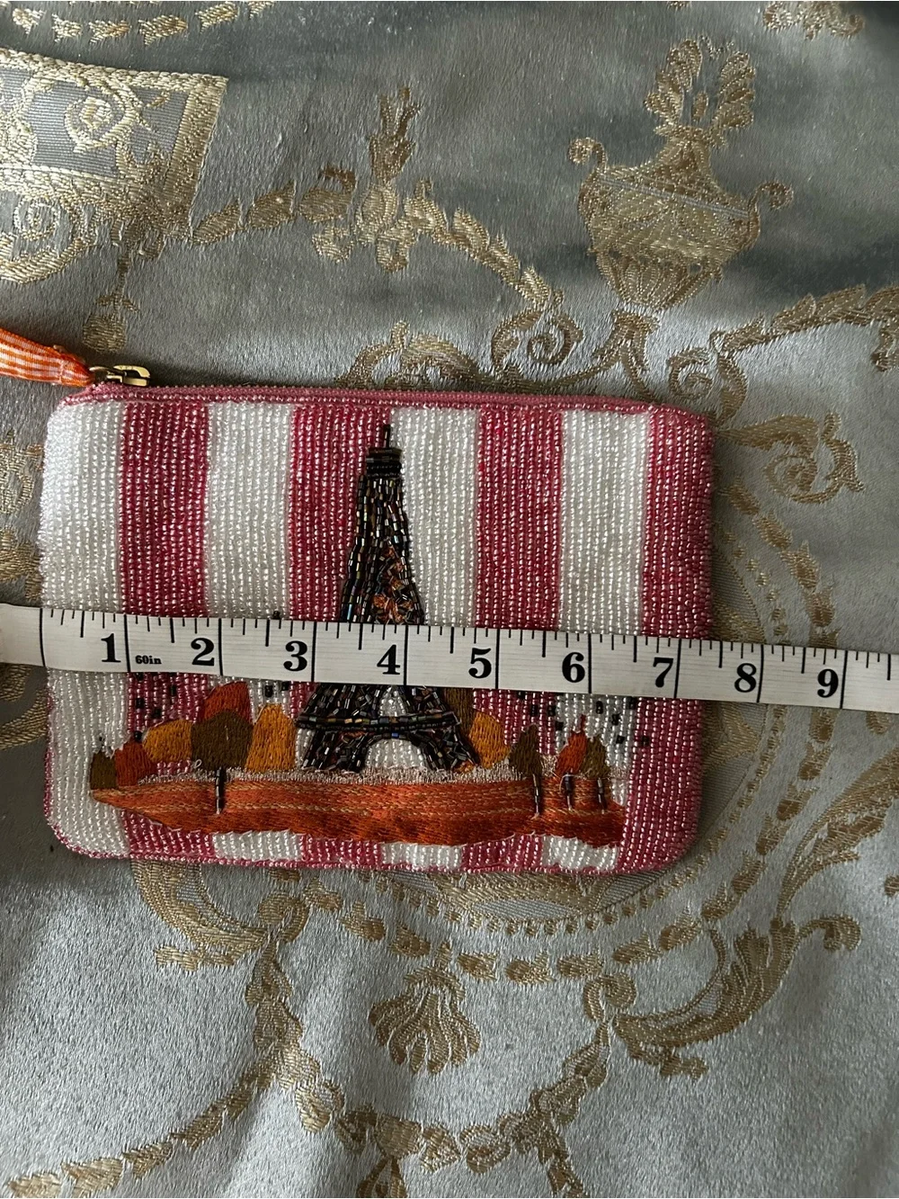 Anthropologie Beaded Eiffel Tower Pouch